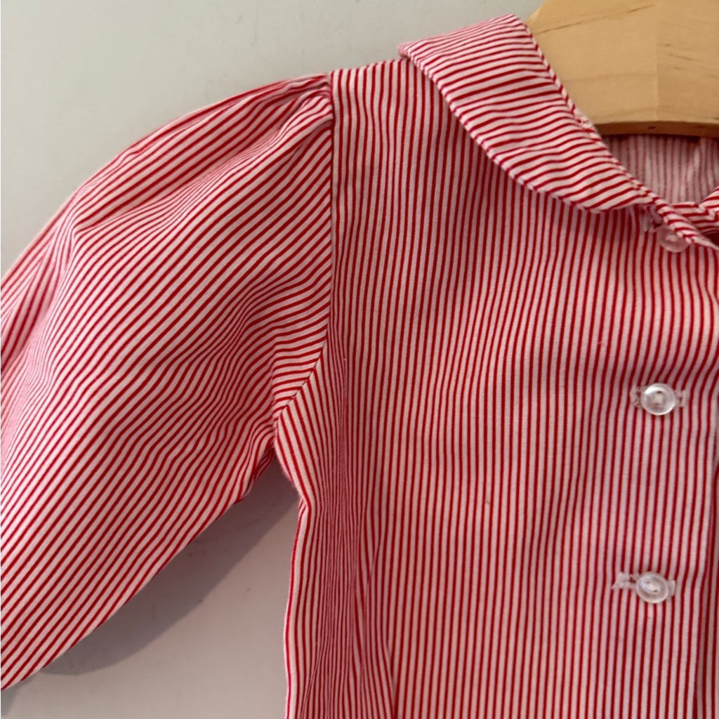 vintage goodies red white stripe blouse 1Y