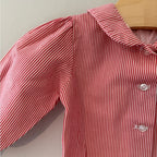 vintage goodies red white stripe blouse 1Y