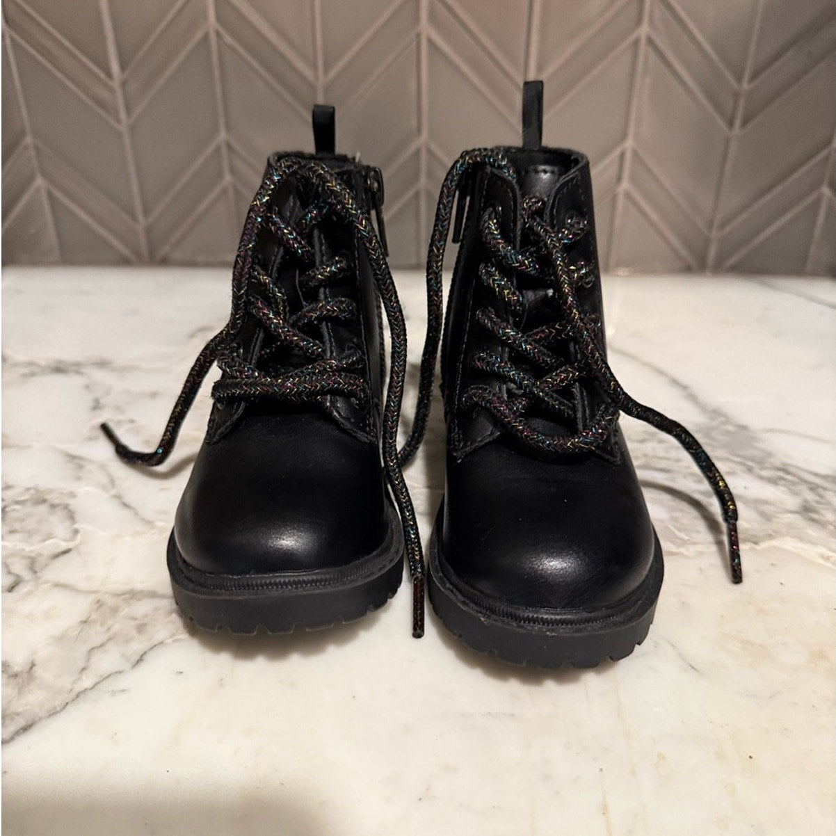 old navy girls glitter combat boot doc marten new with tags