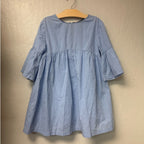 zara blue dress balloon sleeves 9-10Y