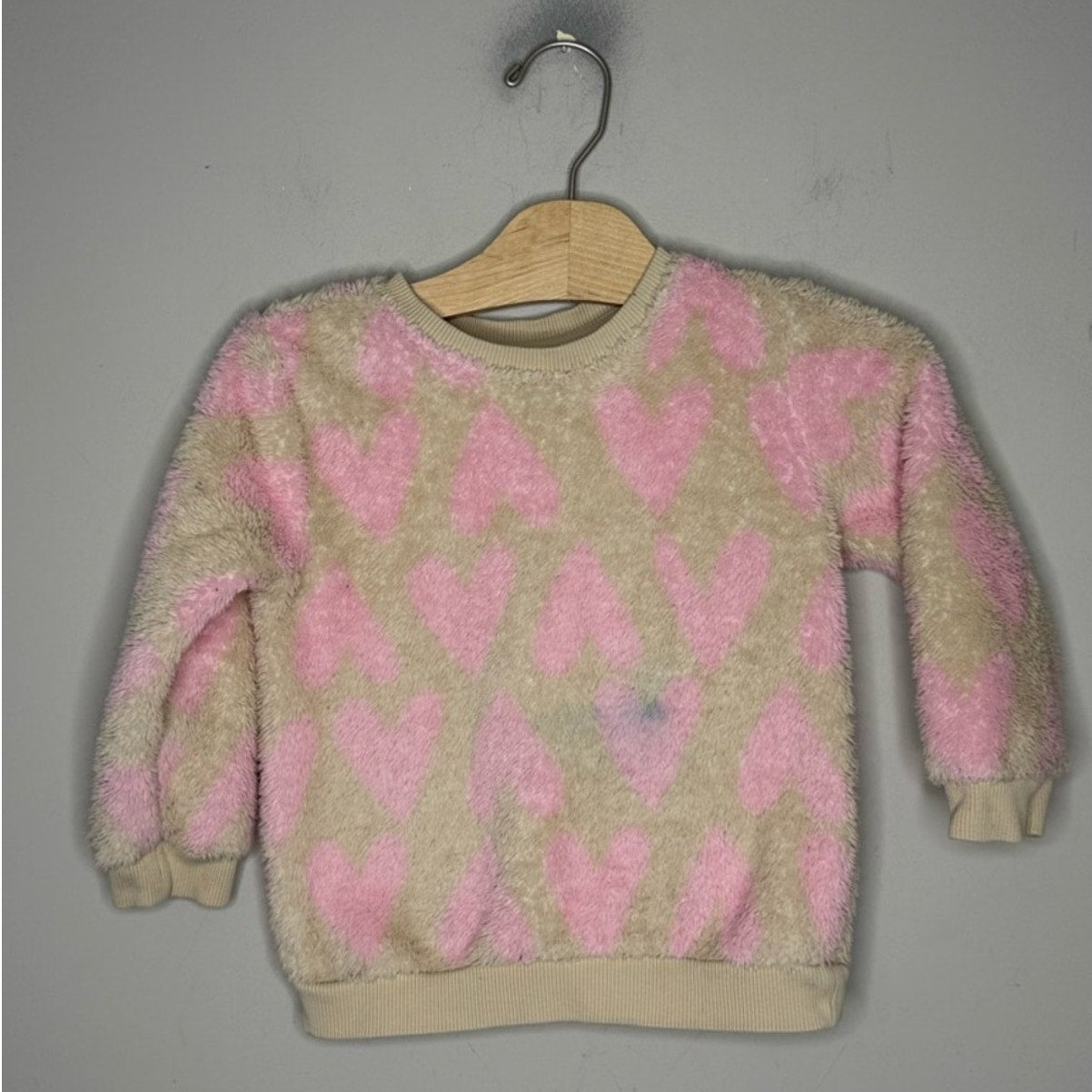hanna andersson sherpa hearts pullover 3Y