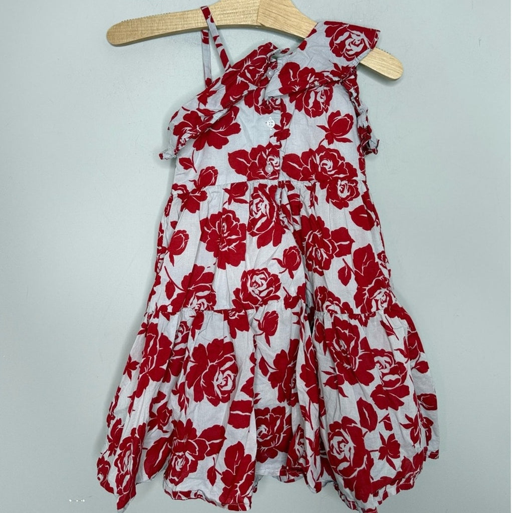 janie and jack dress red floral dress 3Y