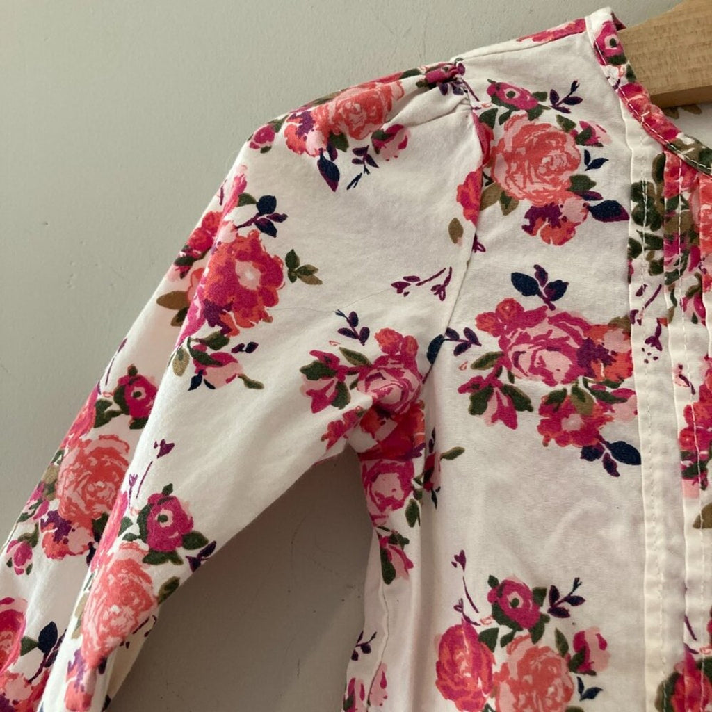 old navy cream floral blouse 18-24M