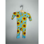 bestaroo sunflowers blue footie 3-6M