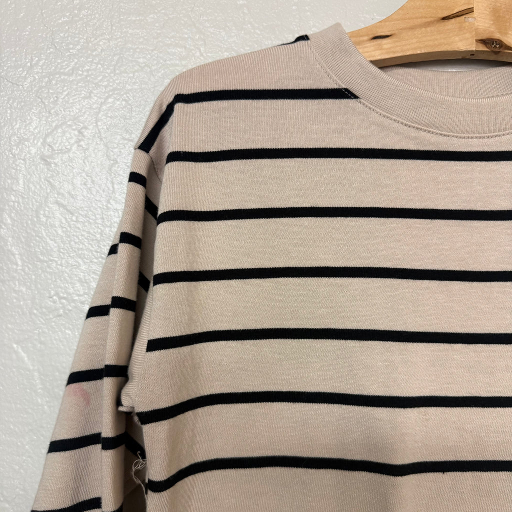 zara stripe oversized tee 6-7Y