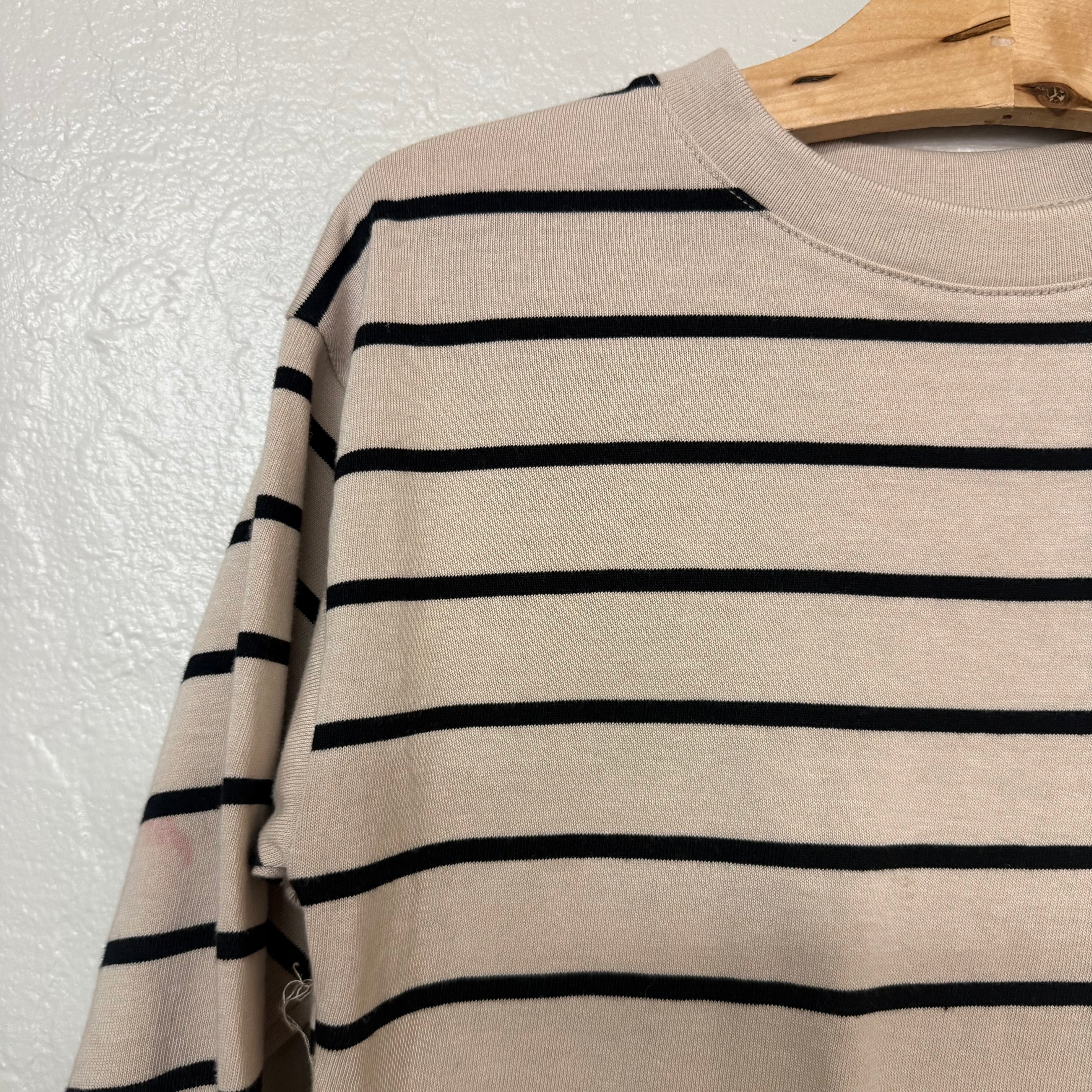 zara stripe oversized tee 6-7Y