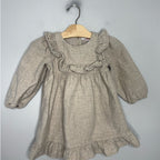 zara muslin dress beige 2-3Y