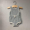 little planet cream gray stripe romper 9M