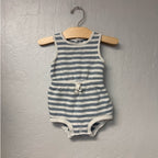 little planet cream gray stripe romper 9M