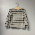zara girls' beige stripe knit sweater 3-4Y
