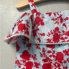 janie and jack girls' blue floral romper 4Y
