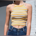 brandy melville stripe cropped halter
