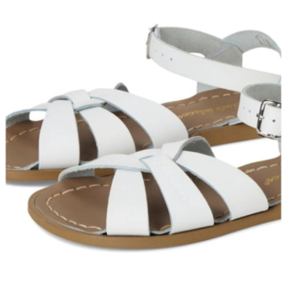 salt water girls' white sandals 8c
