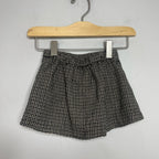zara brown cream plaid skirt bows 2Y