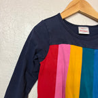 hanna andersson long sleeve dress vertical rainbow stripes 5T