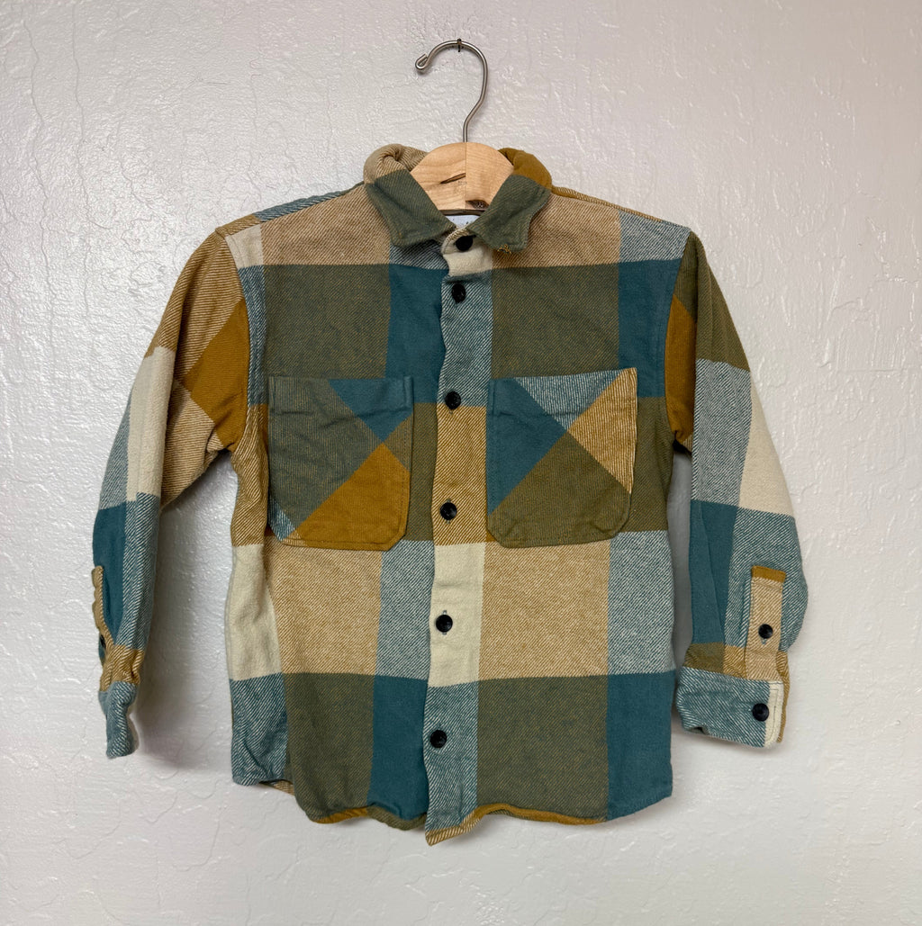 zara boys’ blue flannel shacket 4-5Y