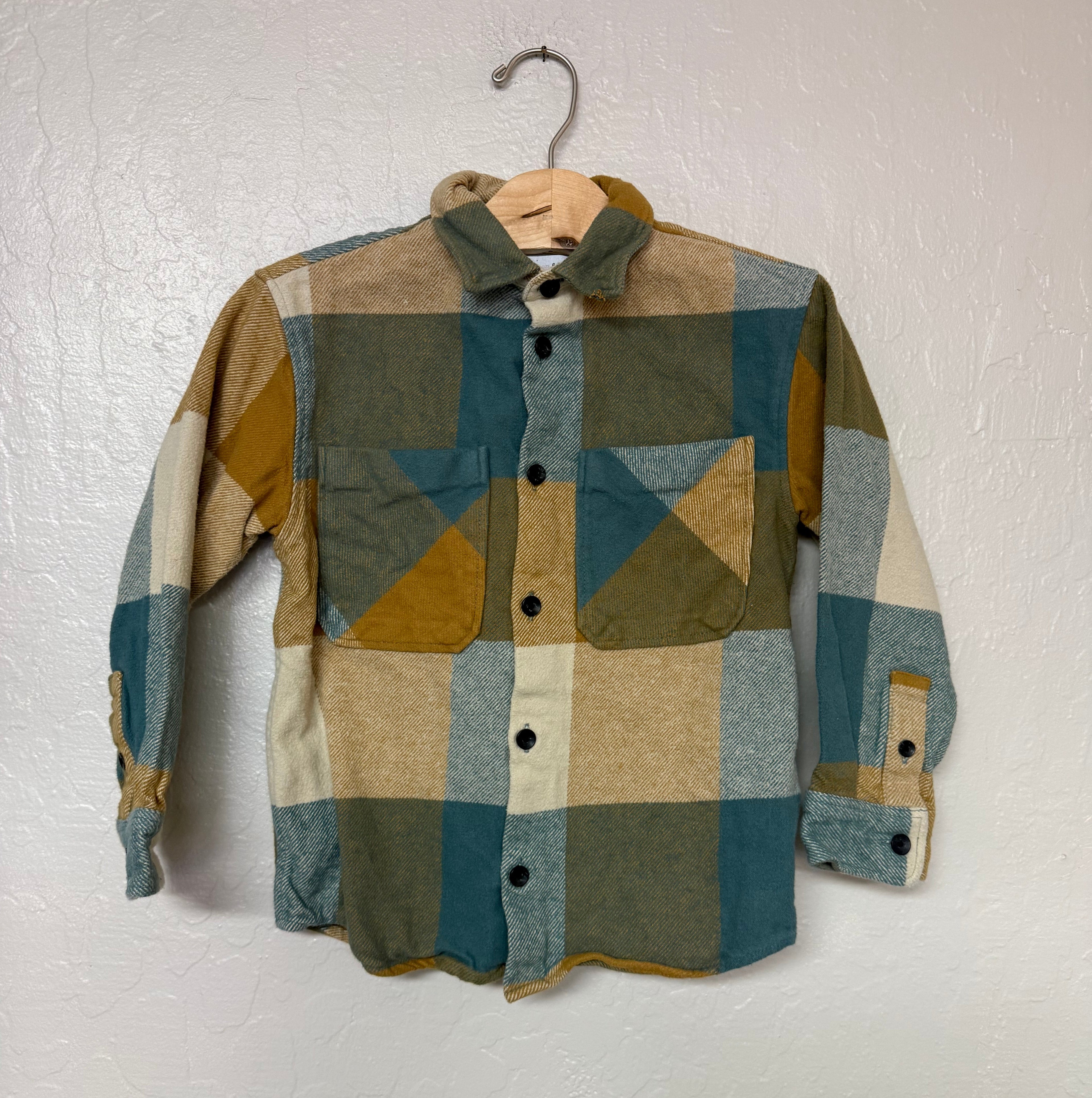zara boys’ blue flannel shacket 4-5Y