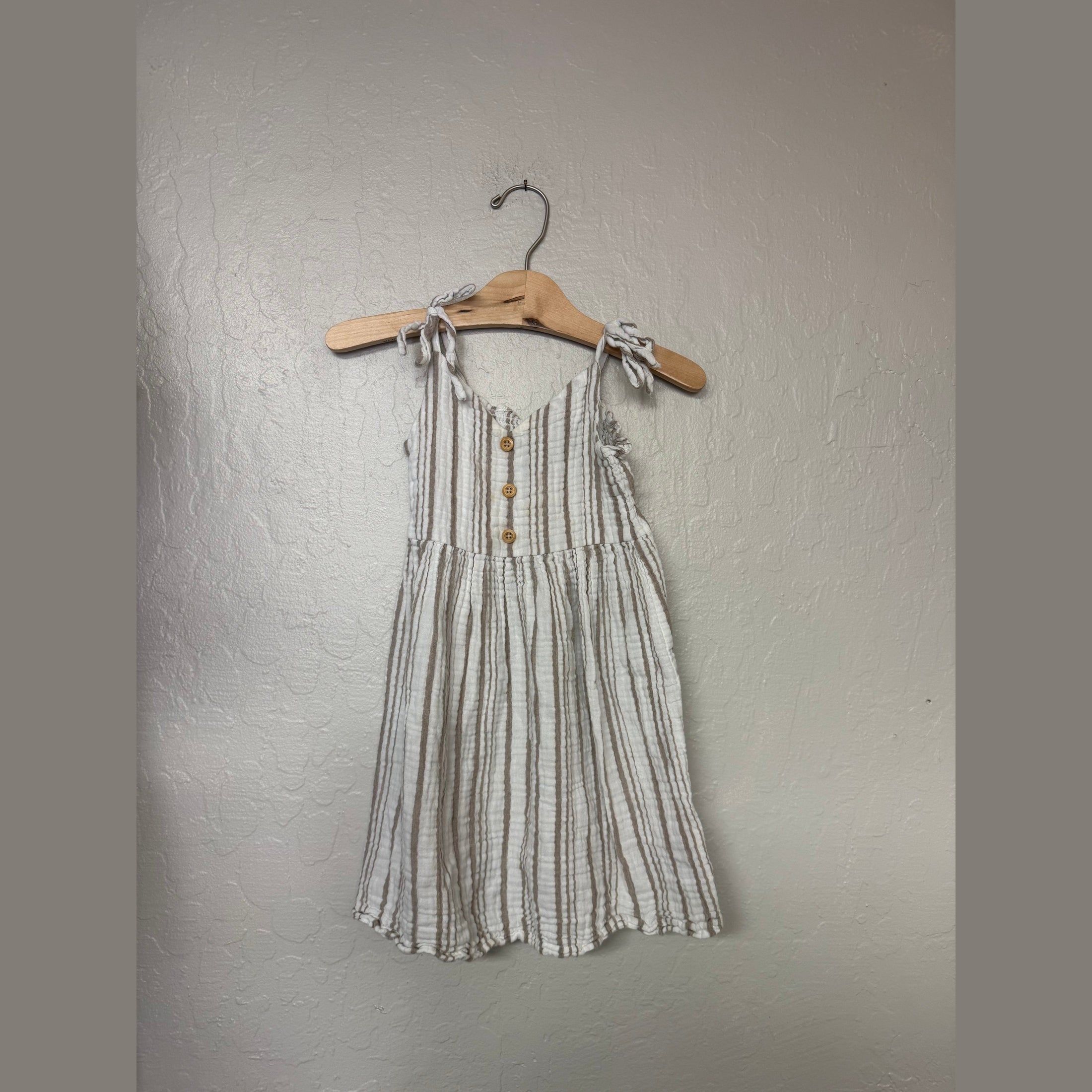 vignette white stripe dress 5Y
