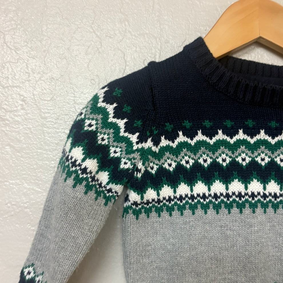 janie and jack boys' gray and navy sweater 3-6M