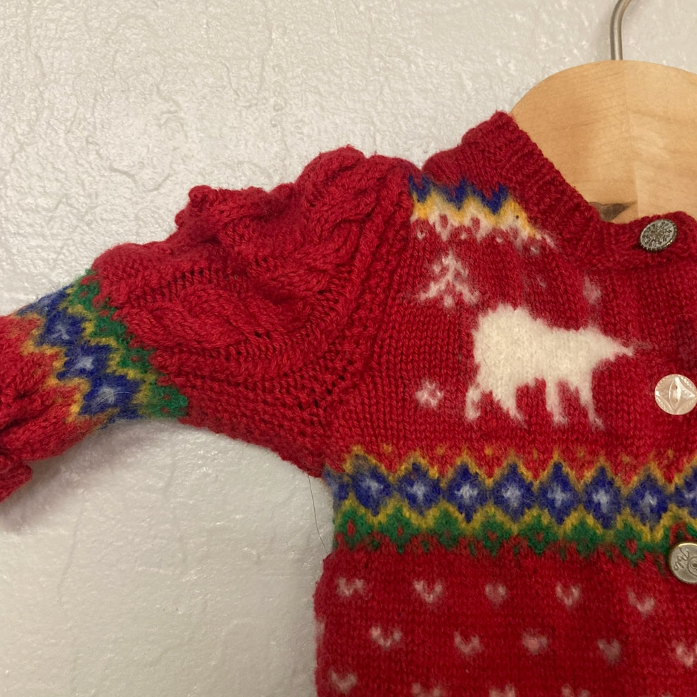 Ralph Lauren Red Girls Cardigan 3M