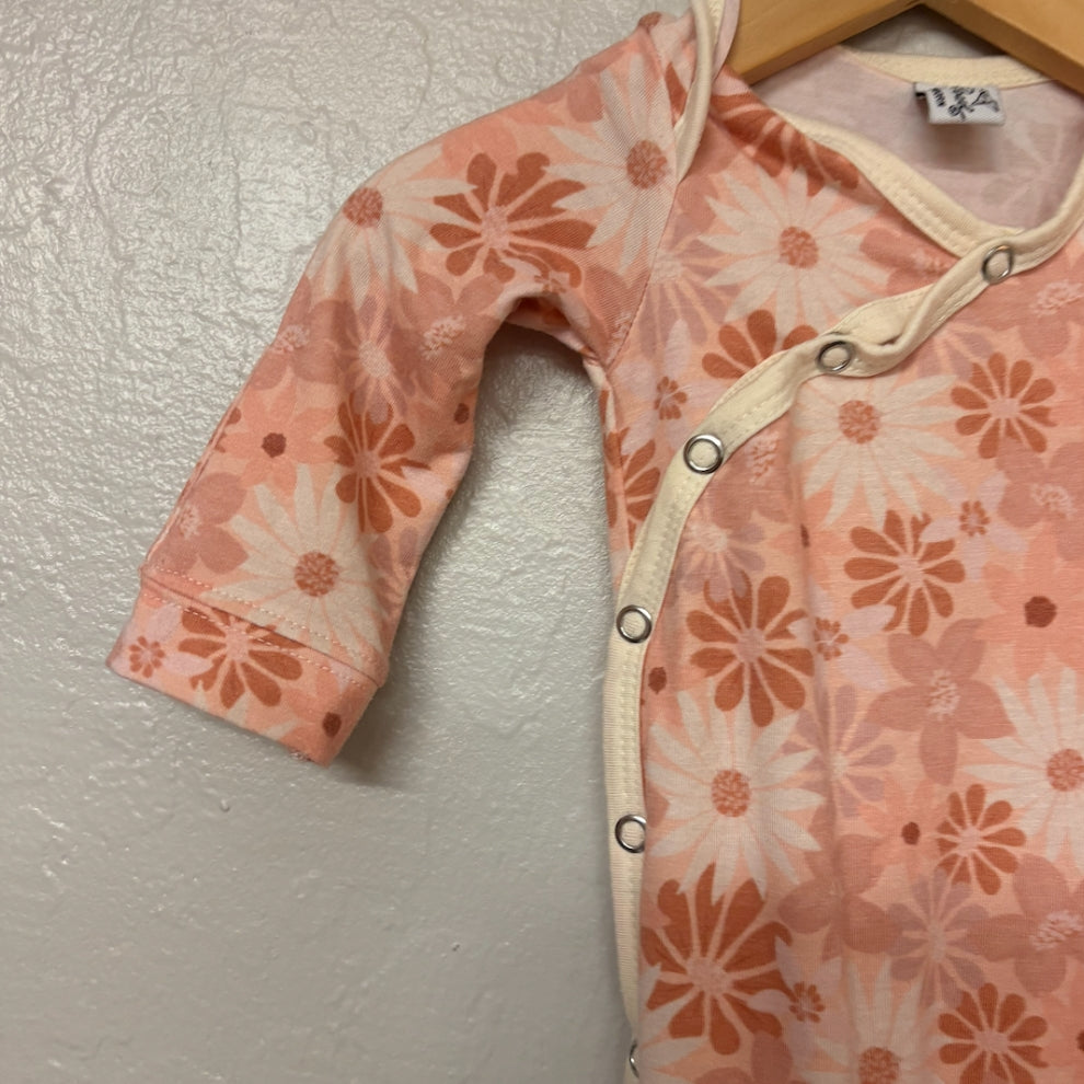 copper pearl pink floral gown newborn