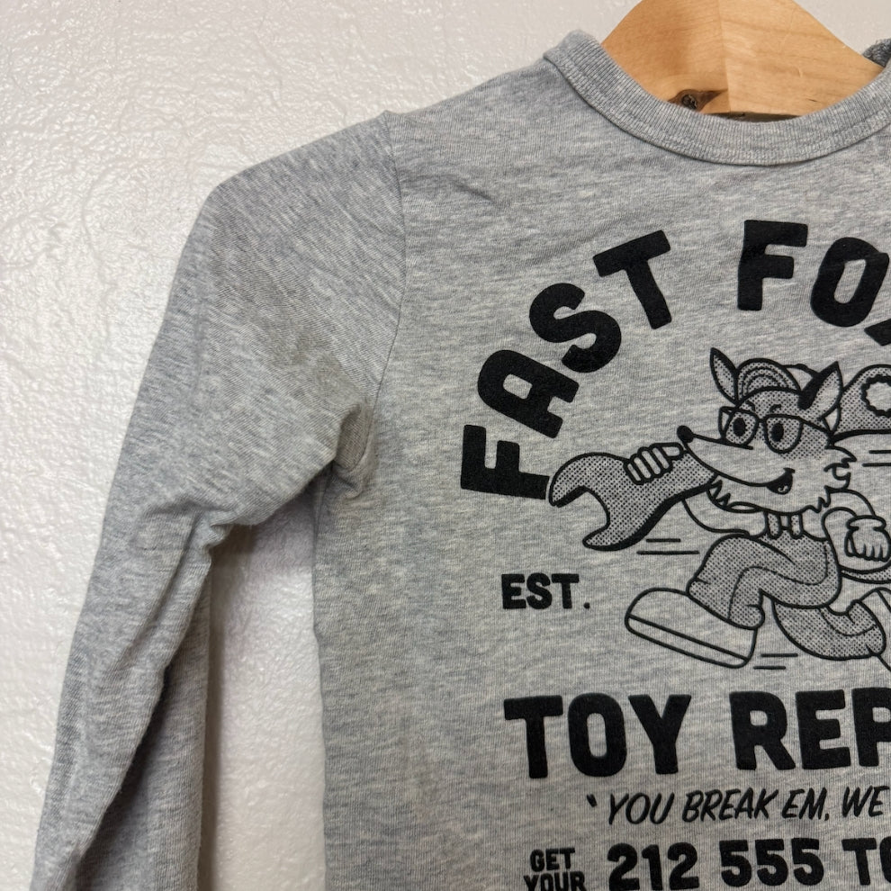 baby gap boys' gray fast foxes tee 4Y