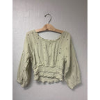 zara girls' embroidered green floral blouse 8Y