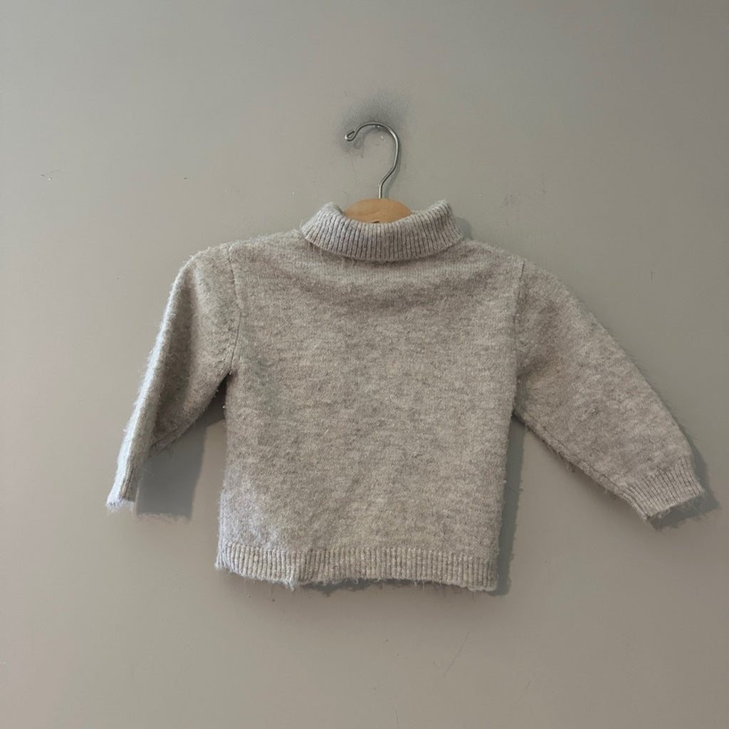 zara mohair neutral turtleneck sweater 12-18M