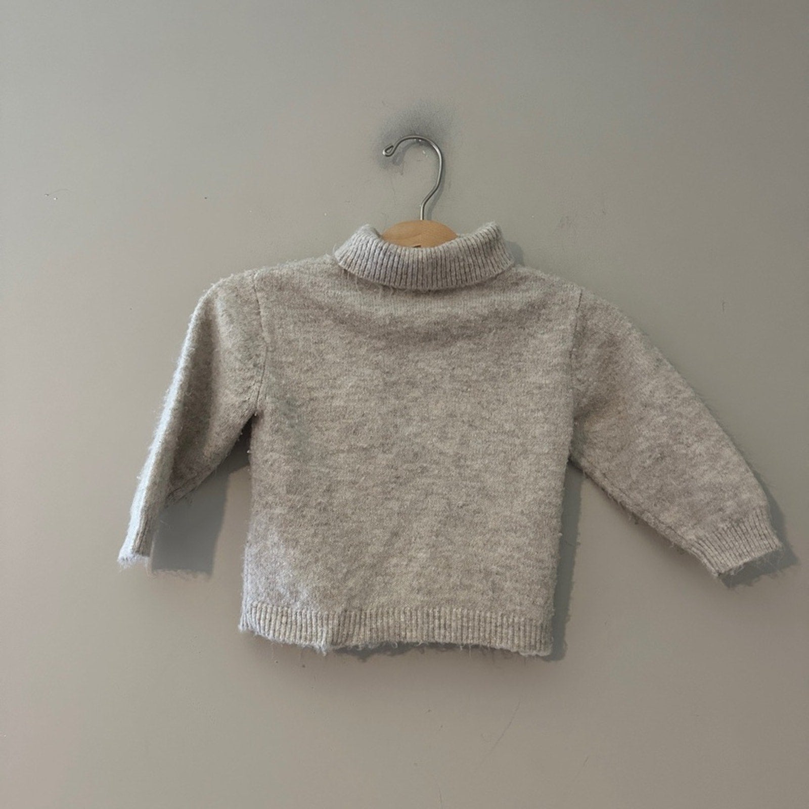 zara mohair neutral turtleneck sweater 12-18M