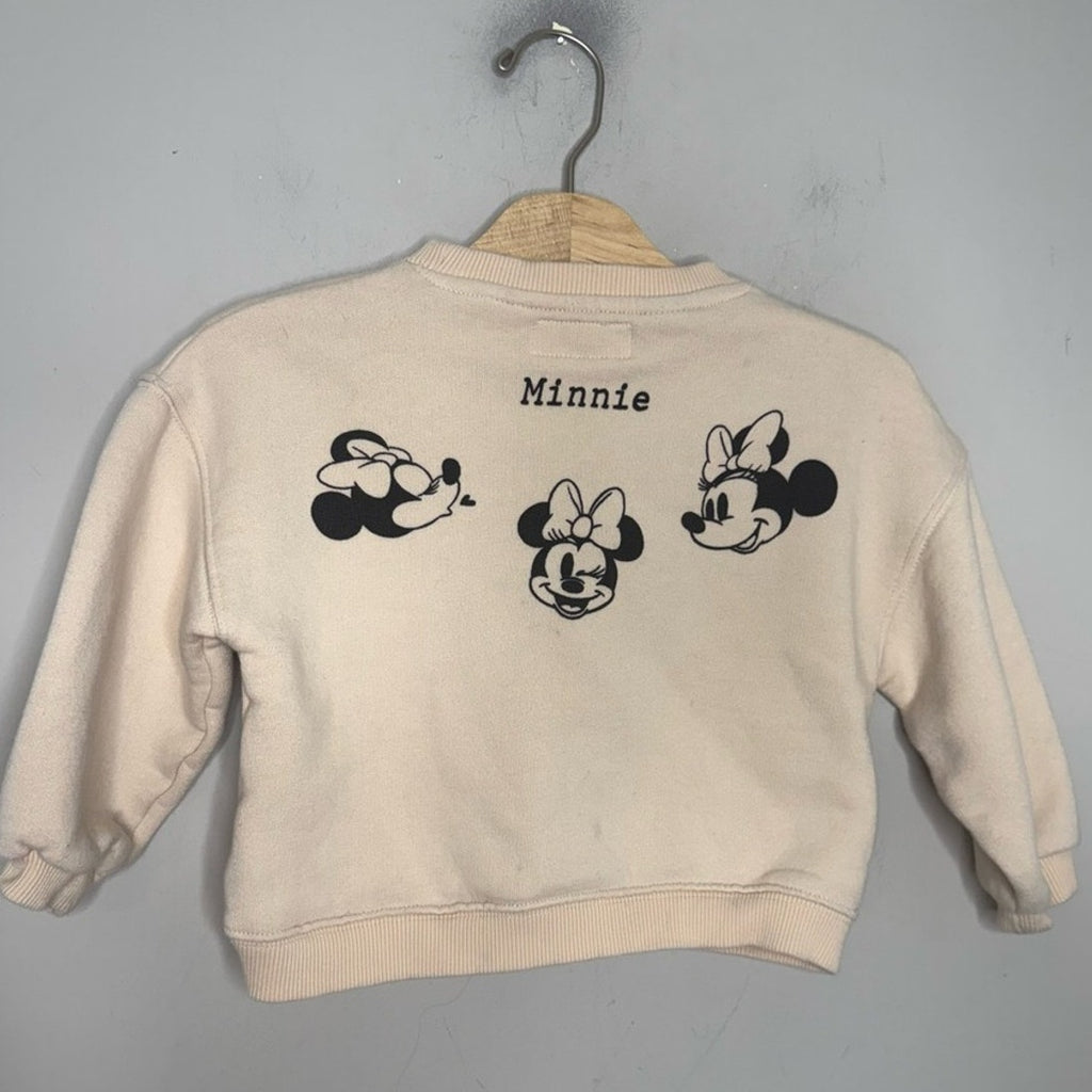 zara disney minnie mouse crewneck sweatshirt 3Y 4Y