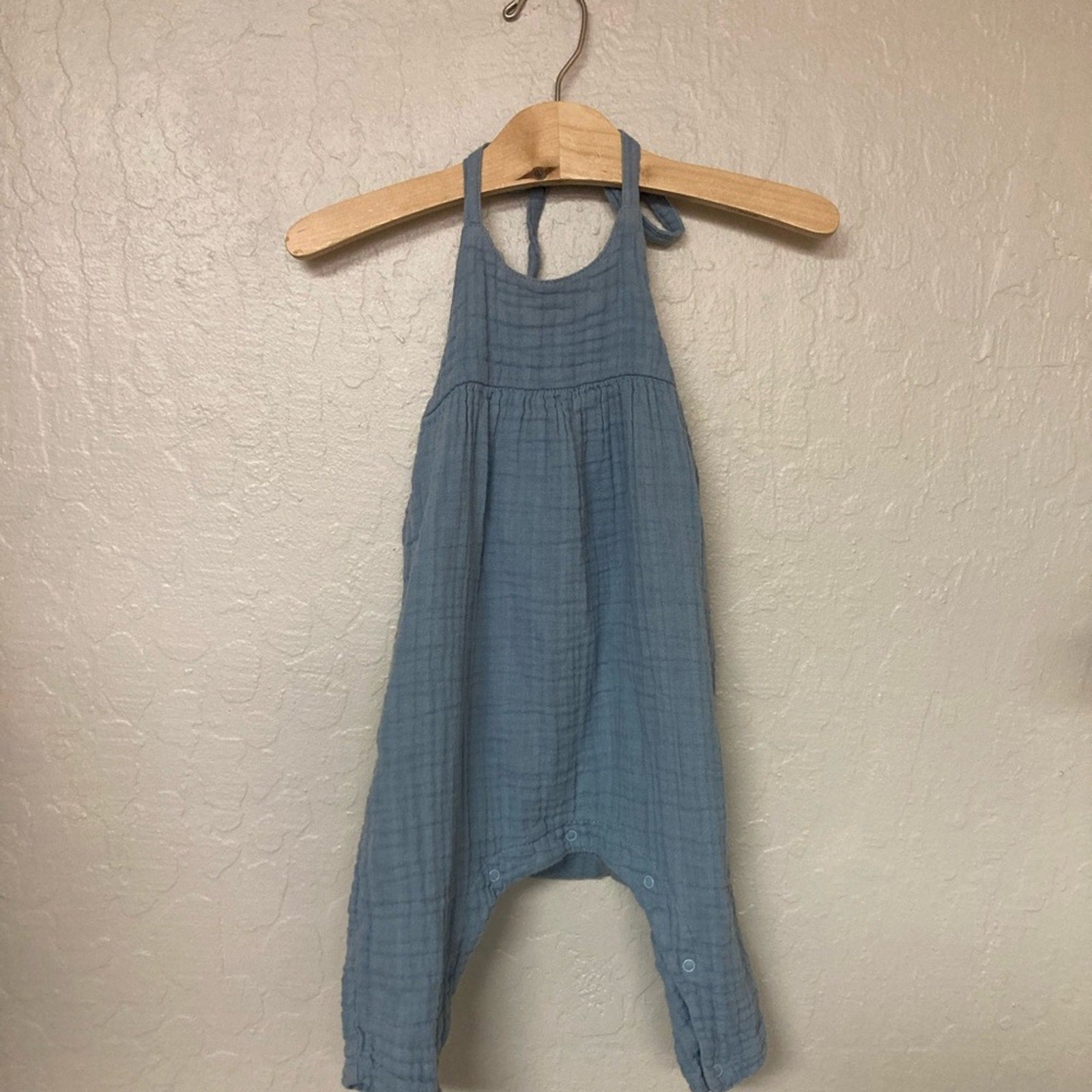 angel dear blue muslin romper 12-18M