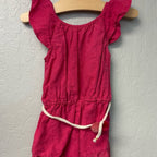 zara girls' pink linen romper 18-24M