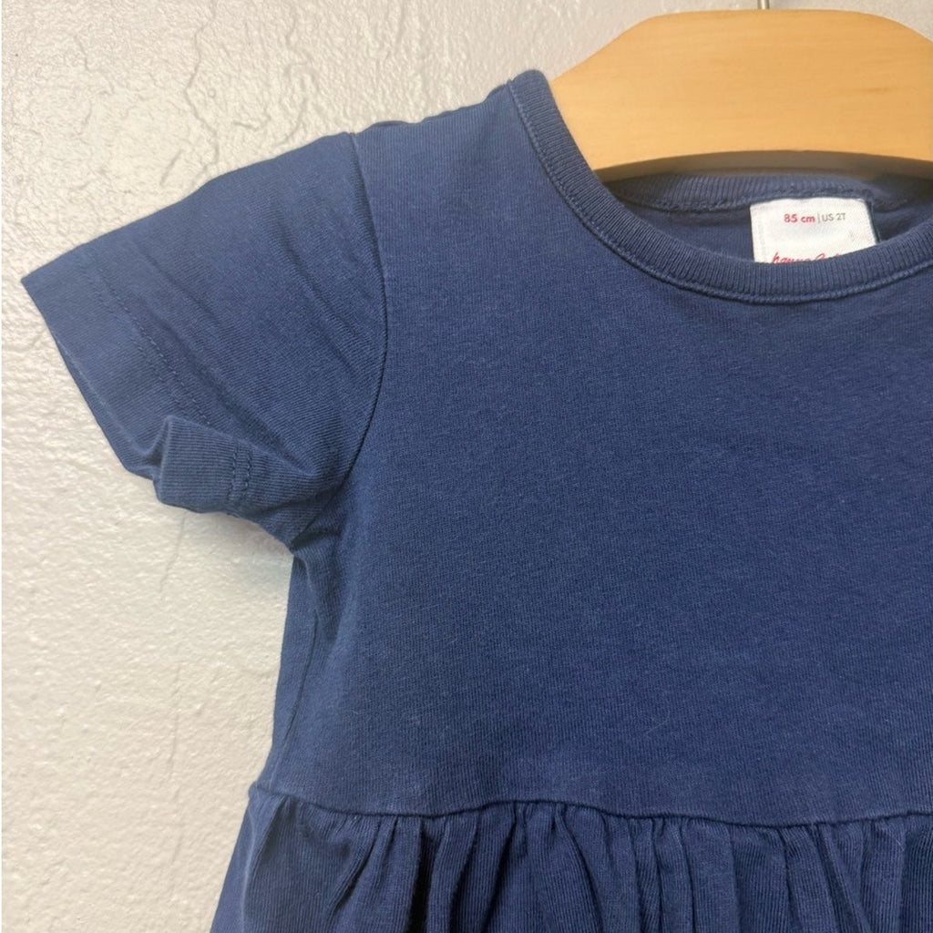 hanna anderson blue short-sleeve dress 2T
