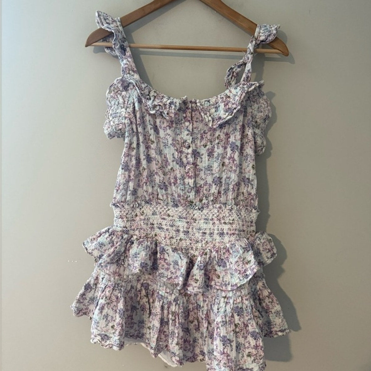 loveshackfancy ruffle floral dress small