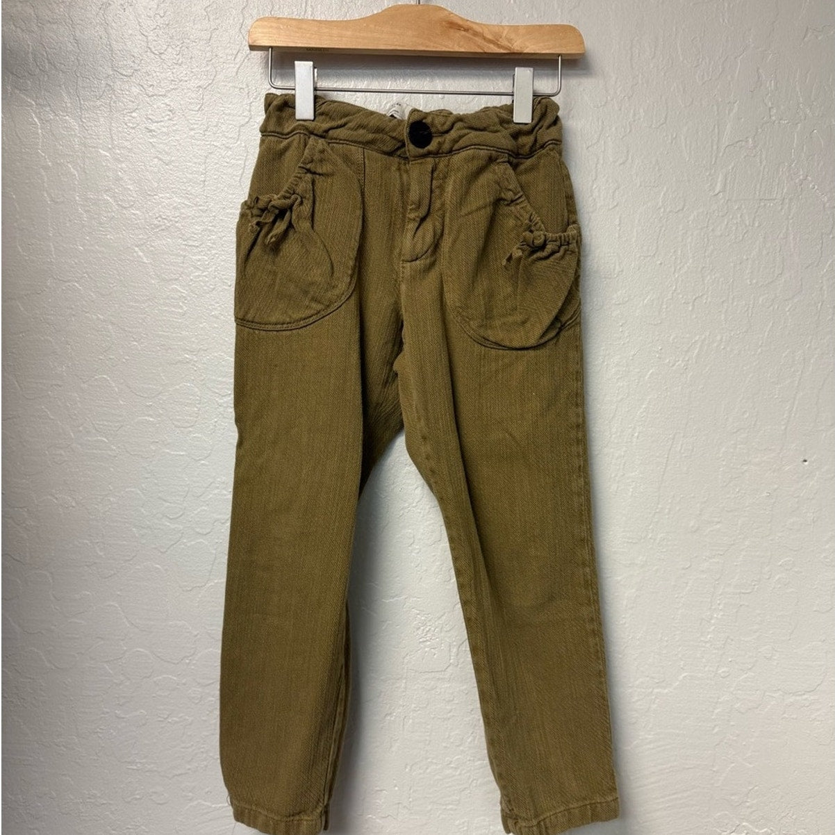 zara slouchy green pants 9Y