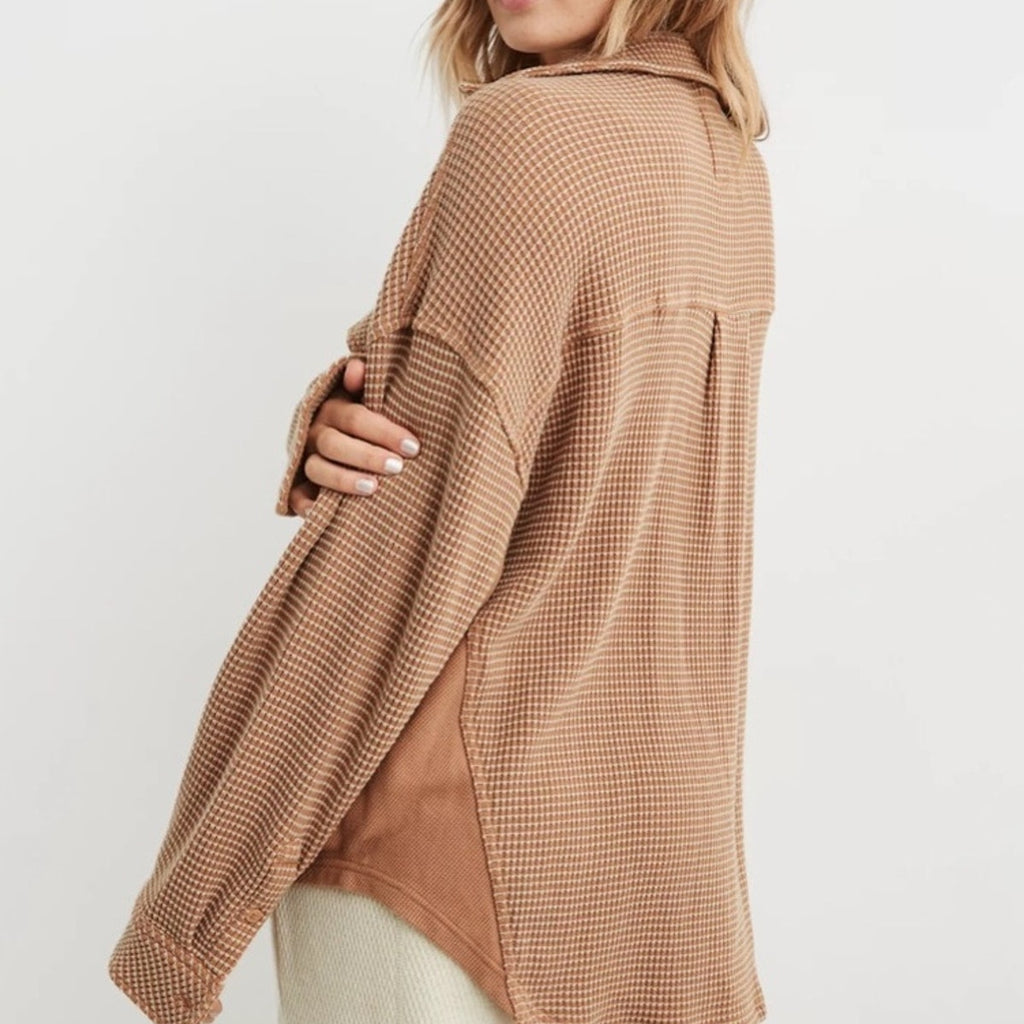aerie tan shacket LARGE