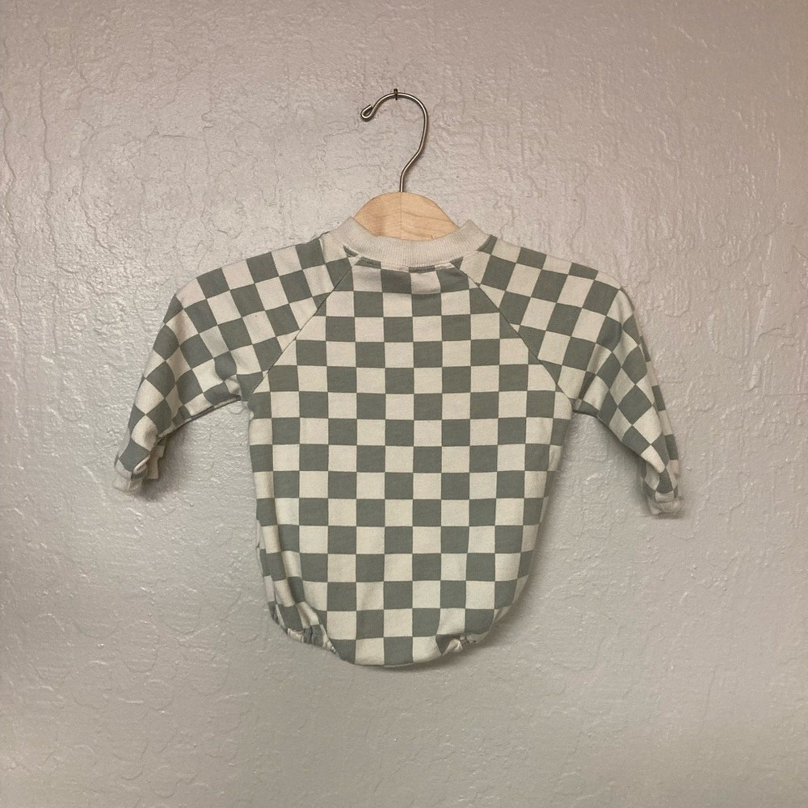 rylee + cru checkered romper 0-3M