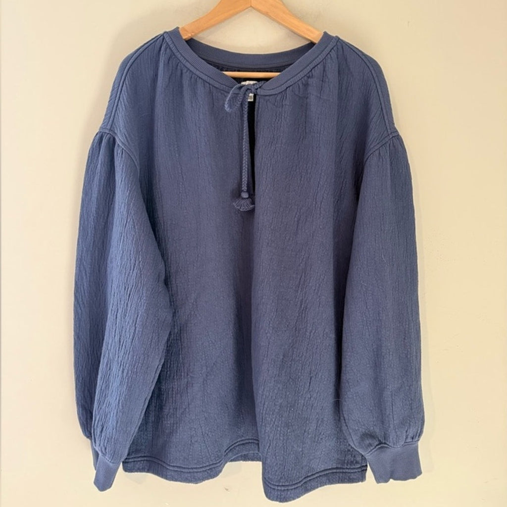aerie blue tie sweatshirt MEDIUM