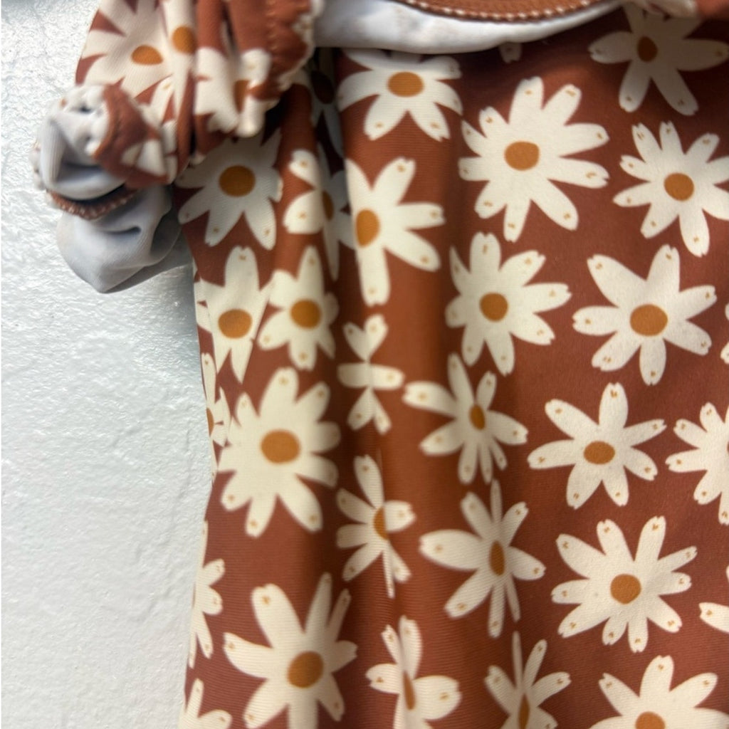 rylee + cru brown floral swimsuit 12-18M