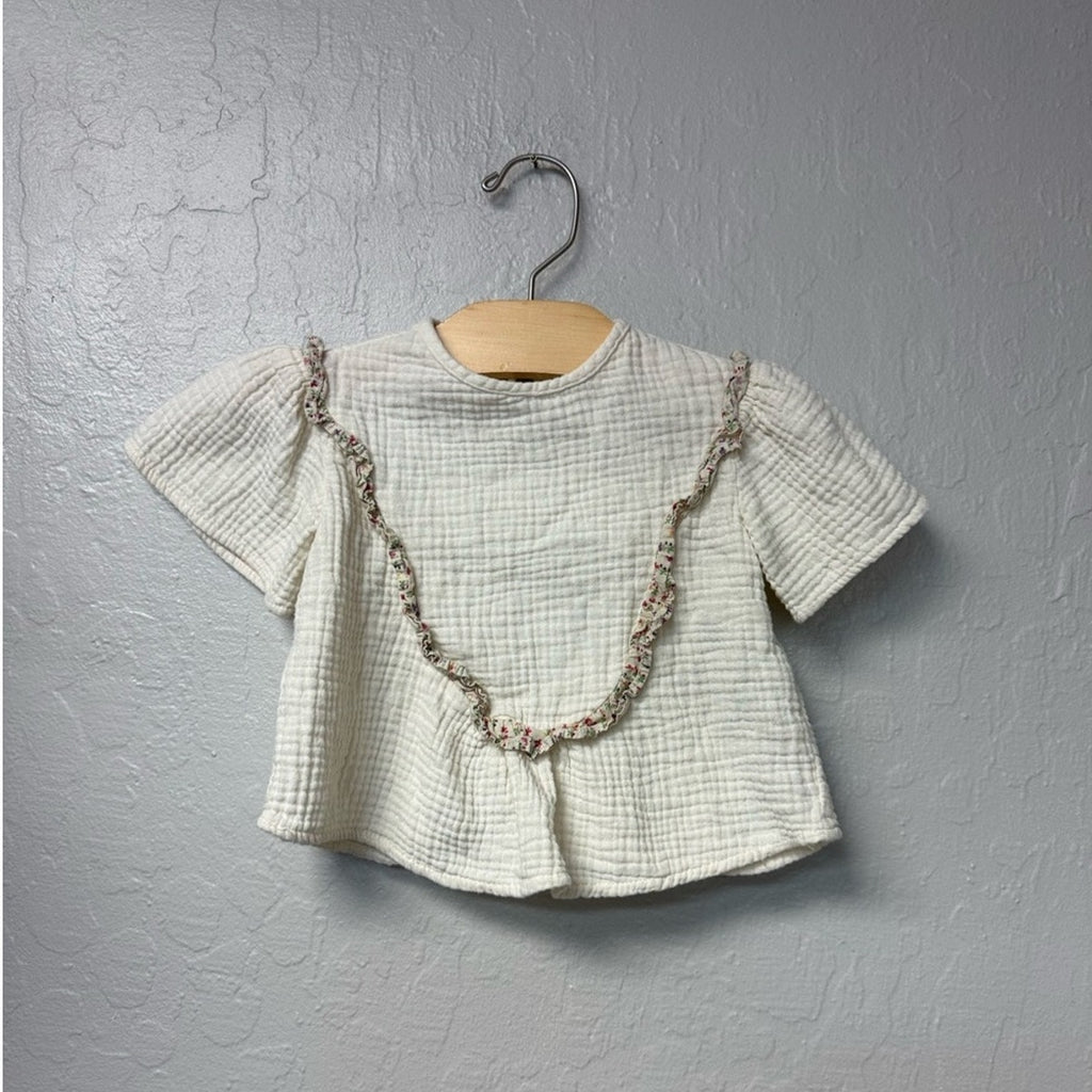 zara cream muslin top 9-12M