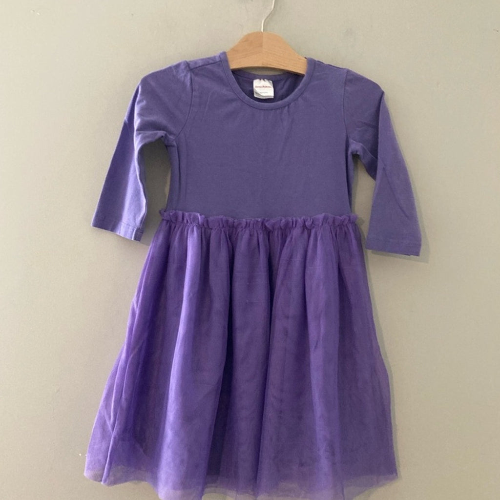 hanna andersson girls' purple dress 5Y