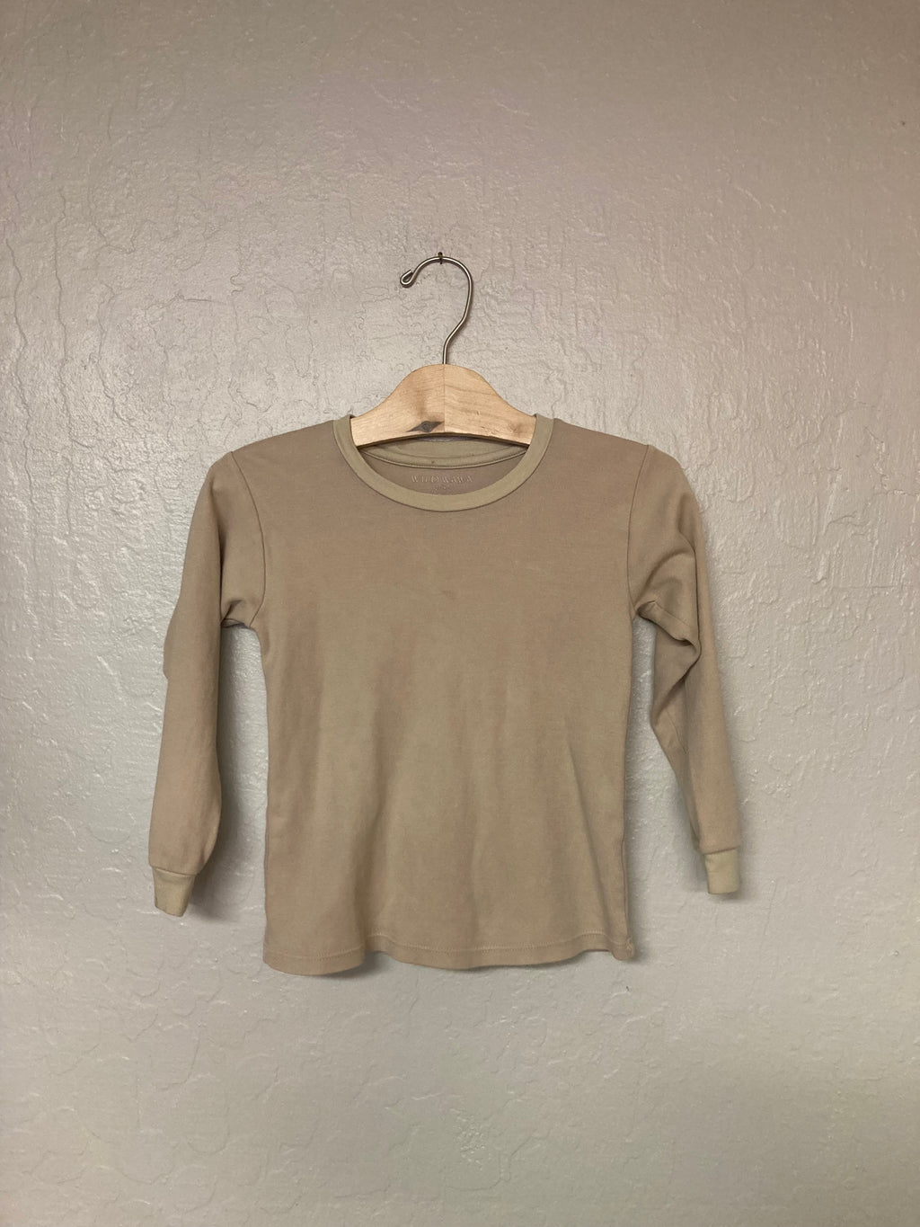 wild wawa long-sleeve tan tee 3-4Y