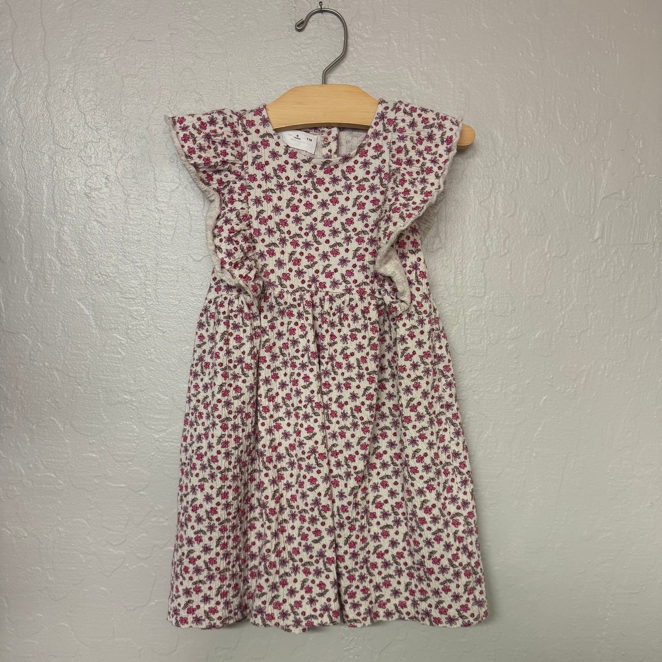 zara ruffle floral dress 6Y