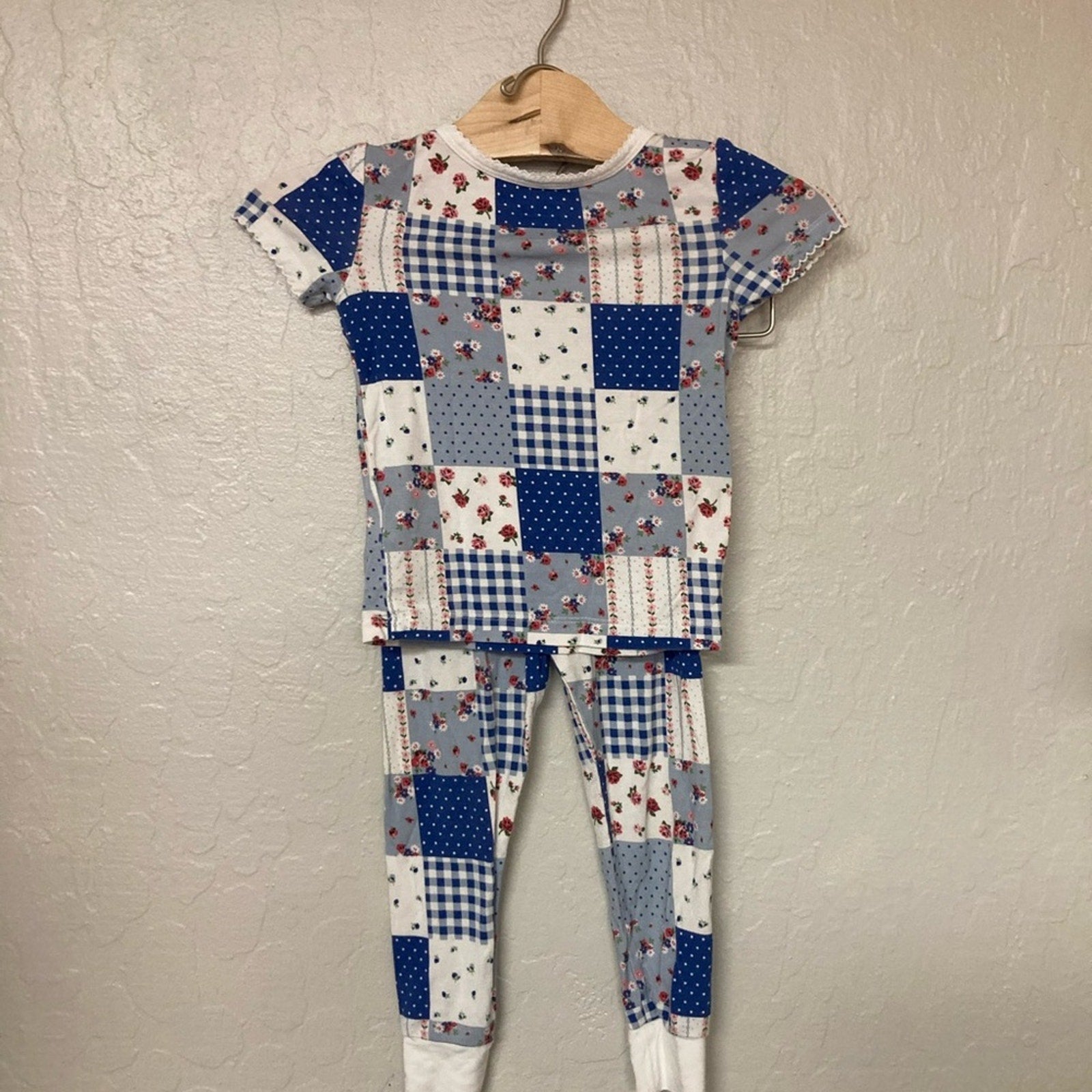 little me girls' patchwork bamboo set 2T