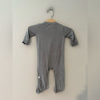 milkberry gray bamboo footie 0-3M