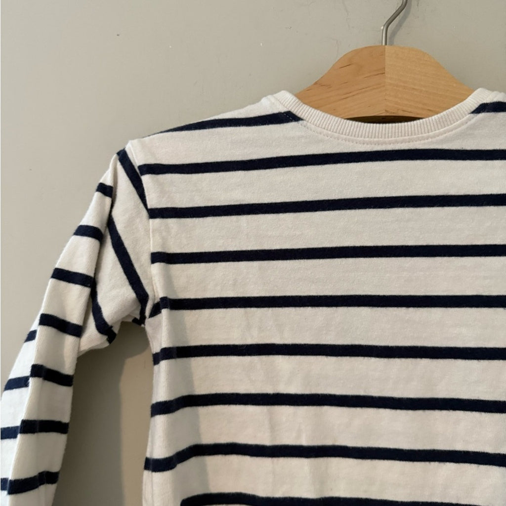 zara boys' navy white striped tee 3-4Y