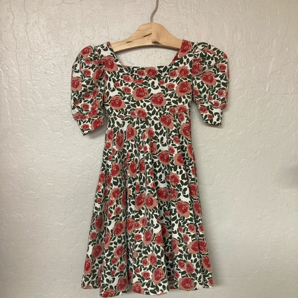 remie girl rose print dress 4Y