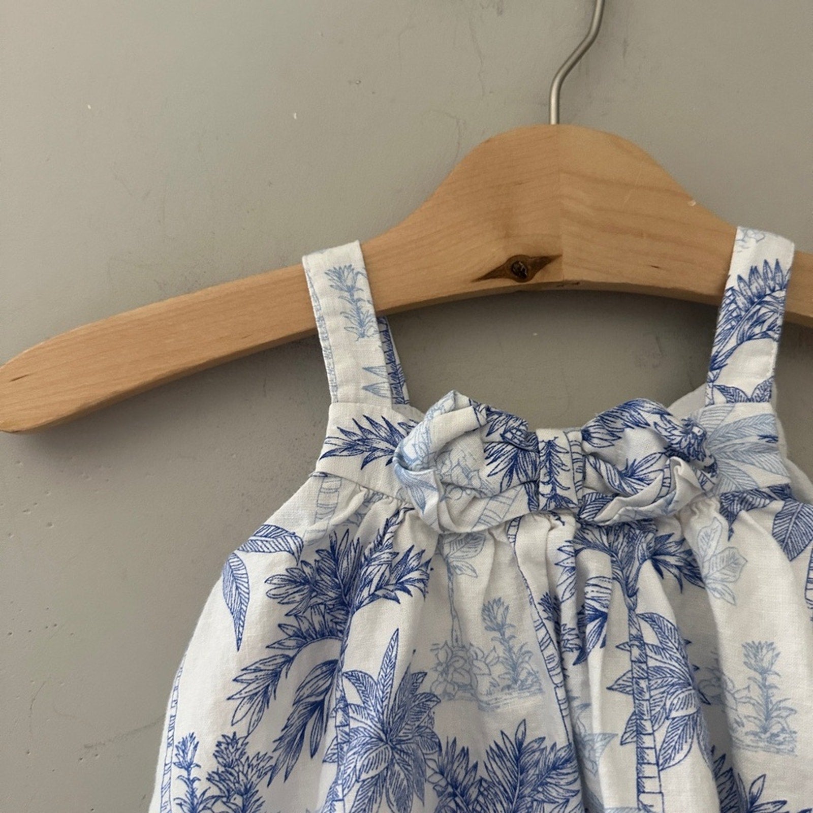 janie and jack girls' blue palm cami 12-18M