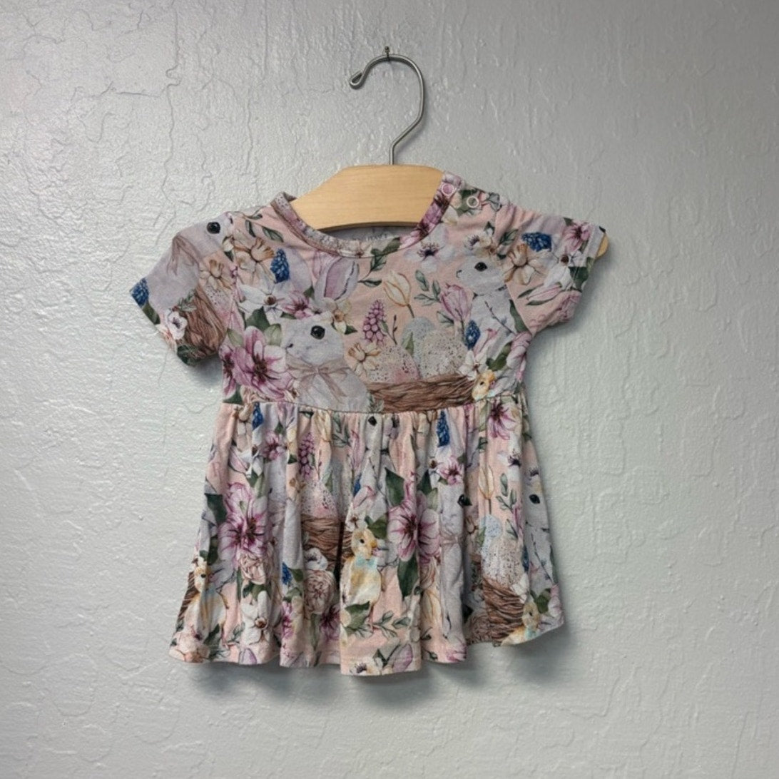 posh peanut bamboo bunny dress 6-12M