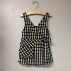 zara black plaid jumper dress 3-4Y